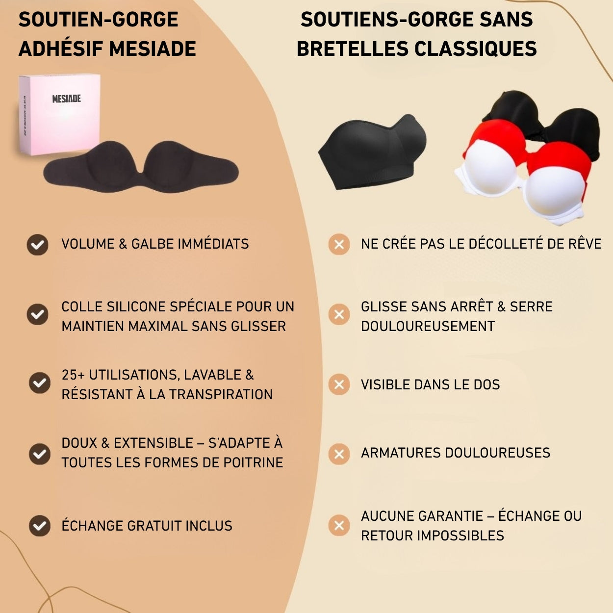 SOUTIEN-GORGE PUSH-UP ADHÉSIF SANS BRETELLES™